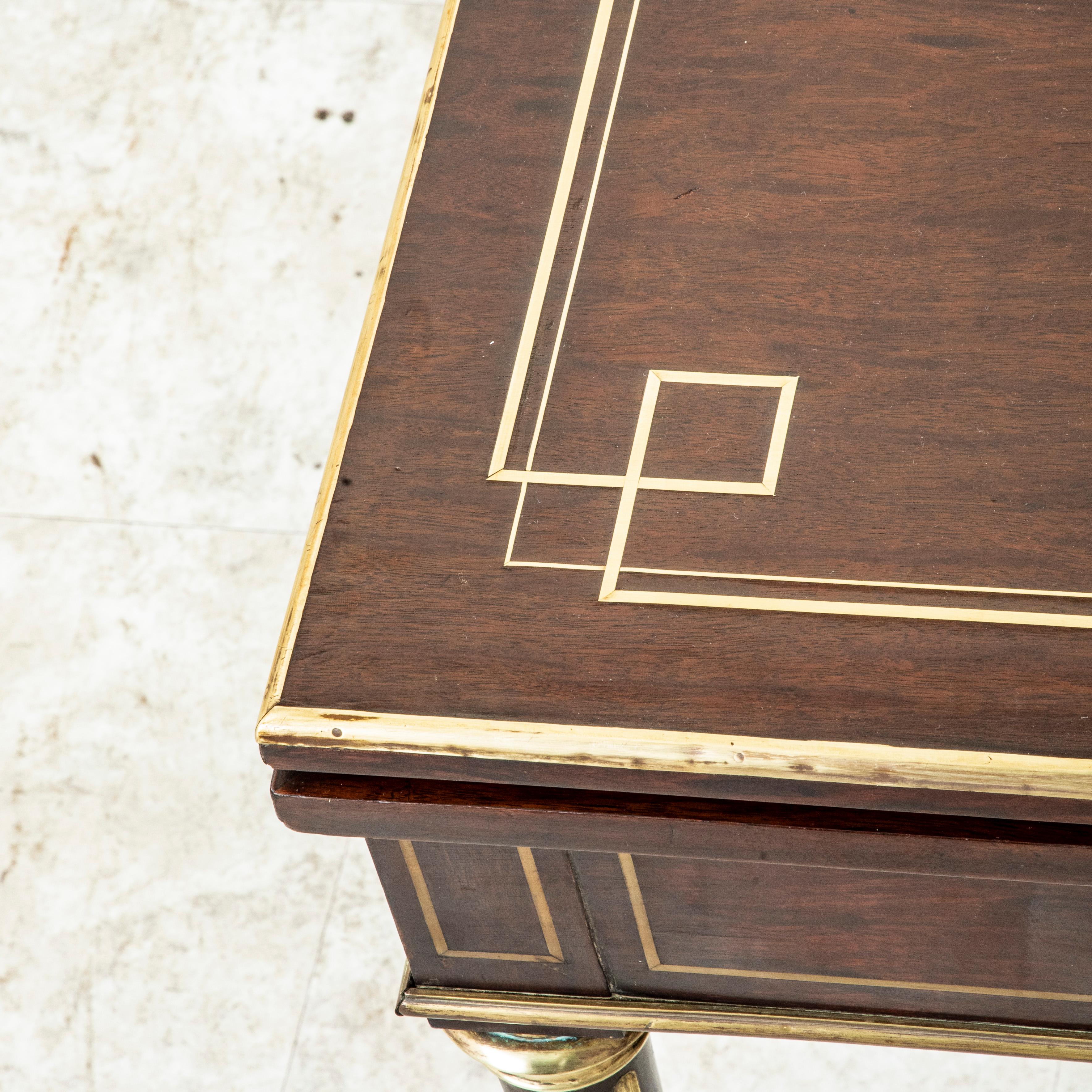 Siglo XIX Mesa de juego francesa de caoba de la época de Napoleón III, Backgammon, Cartas en venta 10