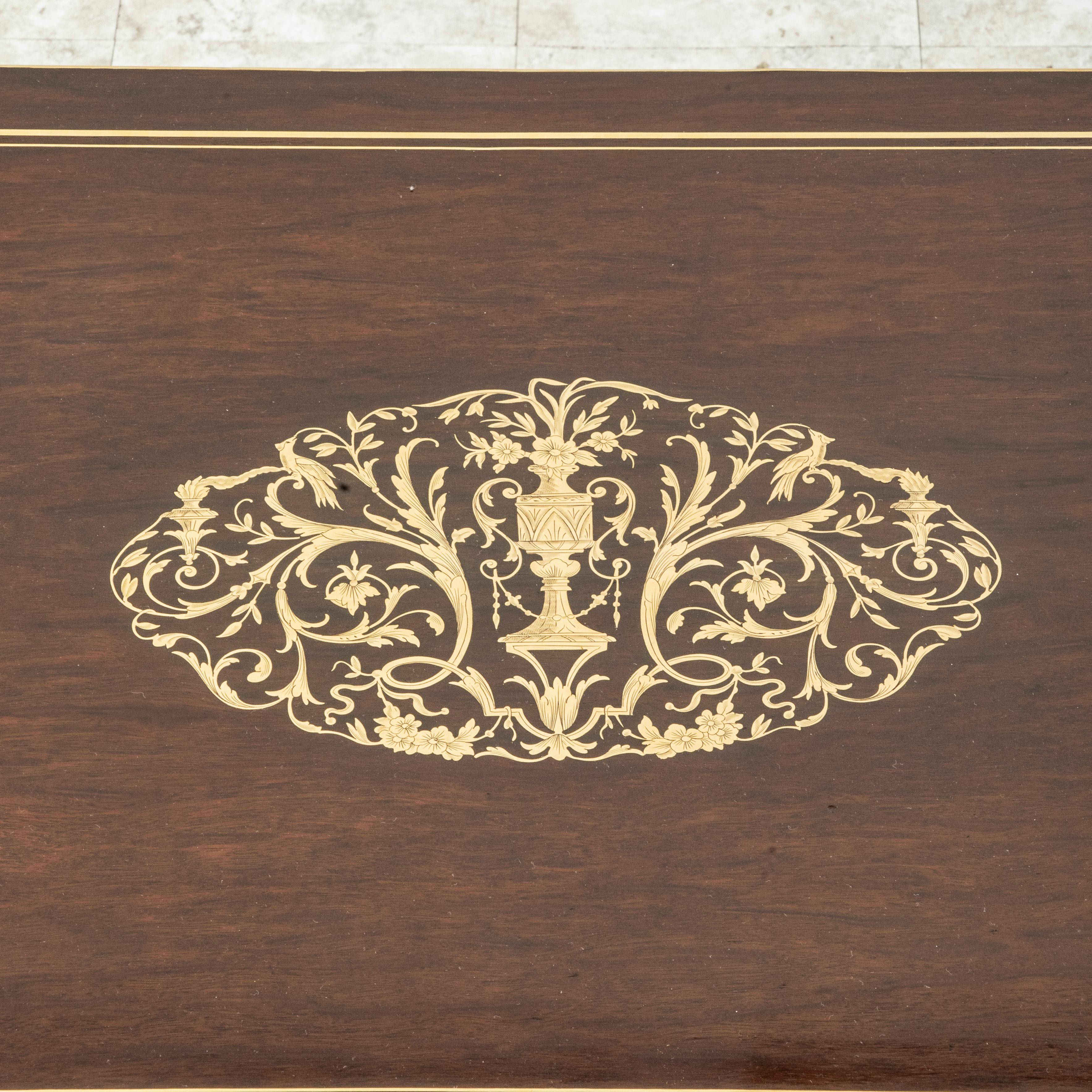 Siglo XIX Mesa de juego francesa de caoba de la época de Napoleón III, Backgammon, Cartas en venta 11