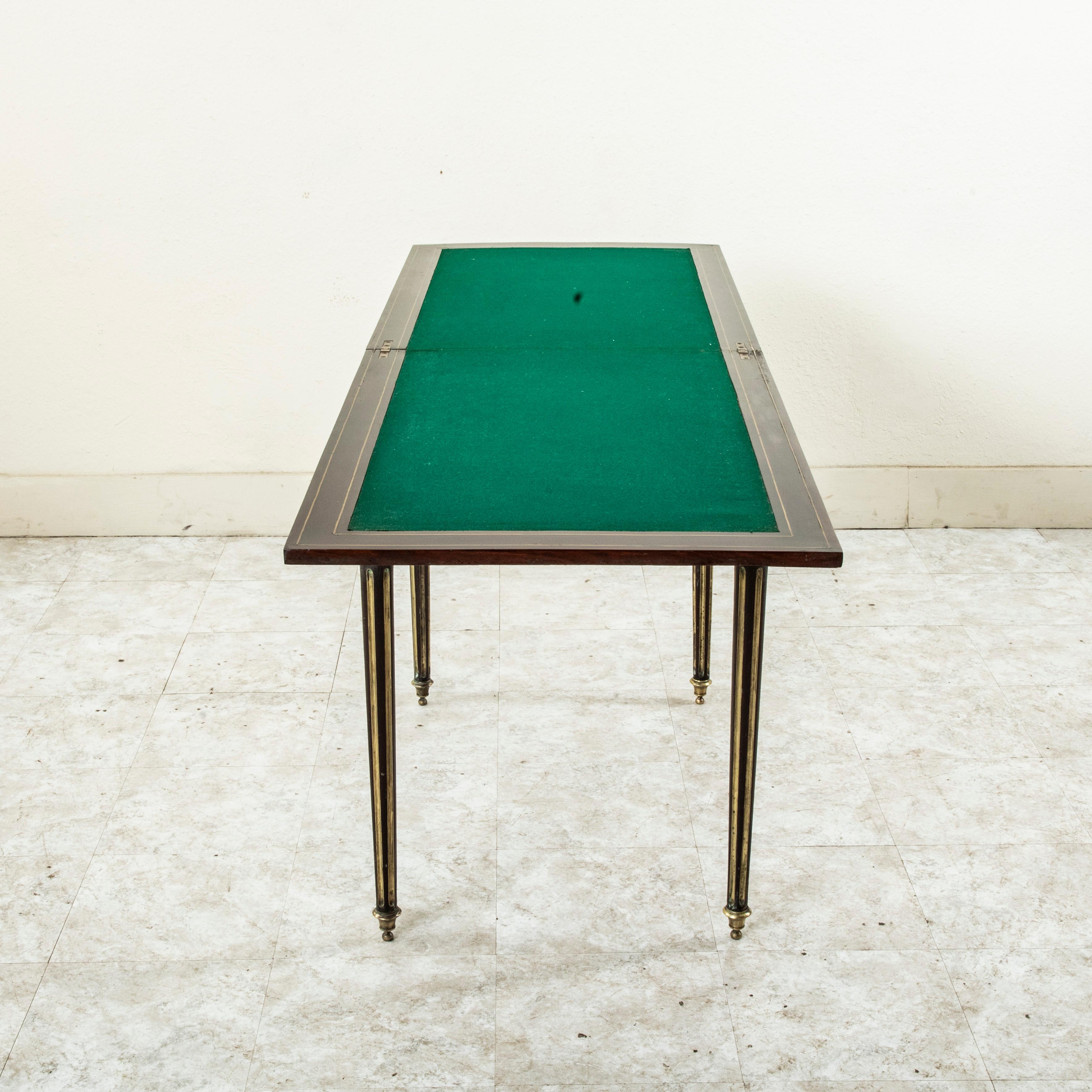 Siglo XIX Mesa de juego francesa de caoba de la época de Napoleón III, Backgammon, Cartas siglo XIX en venta