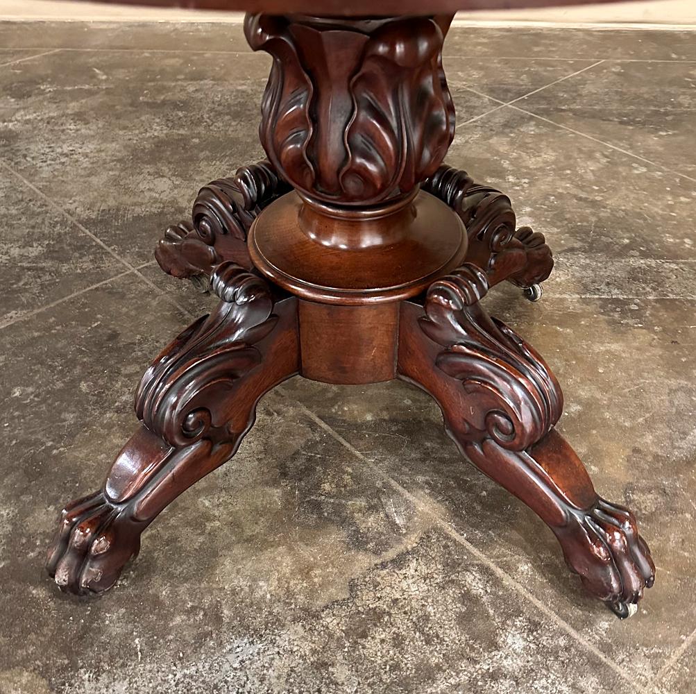 19th Century French Napoleon III Period Mahogany Marble Top Center Table For Sale 6