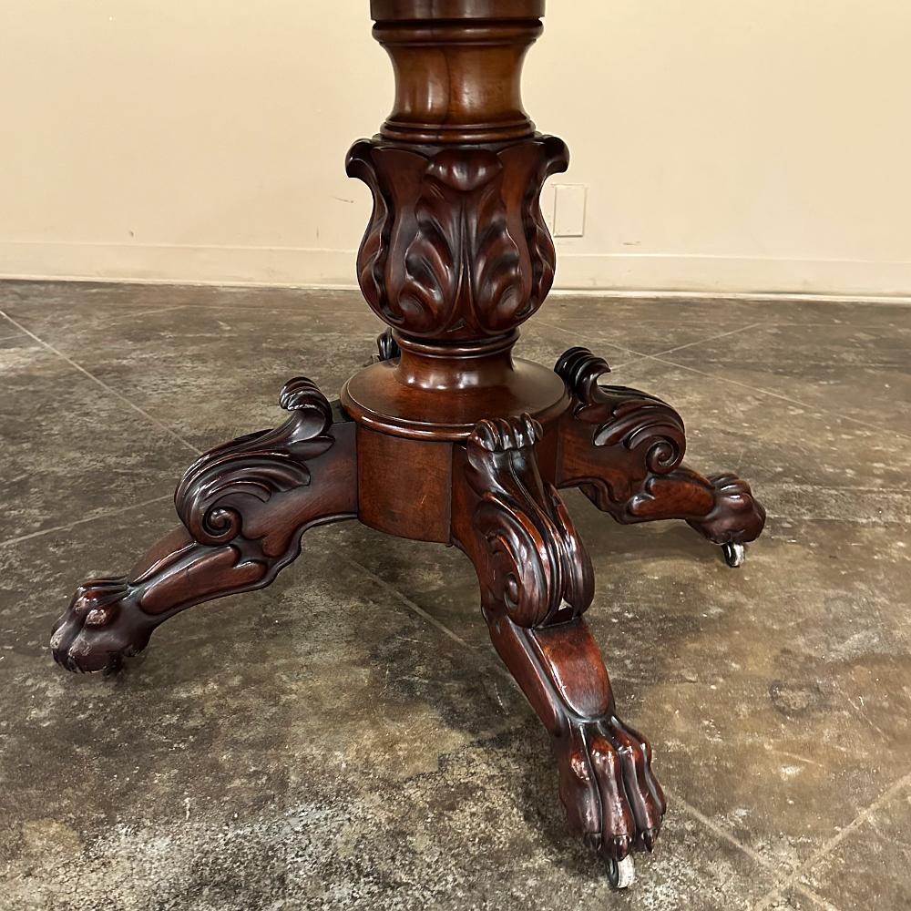 19th Century French Napoleon III Period Mahogany Marble Top Center Table For Sale 9