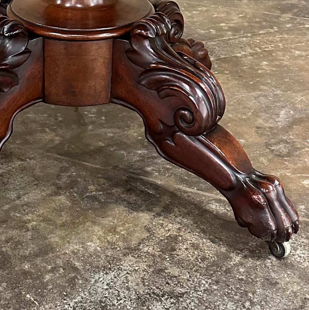19th Century French Napoleon III Period Mahogany Marble Top Center Table For Sale 10