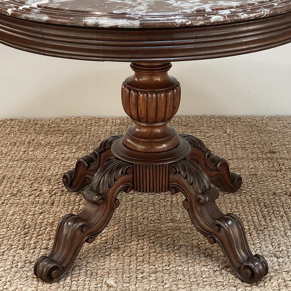 19th Century French Napoleon III Period Marble Top Center Table For Sale 5