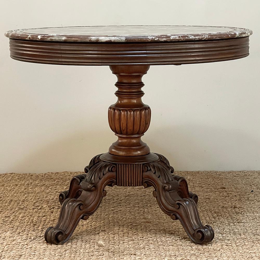 19th Century French Napoleon III Period Marble Top Center Table For Sale 6