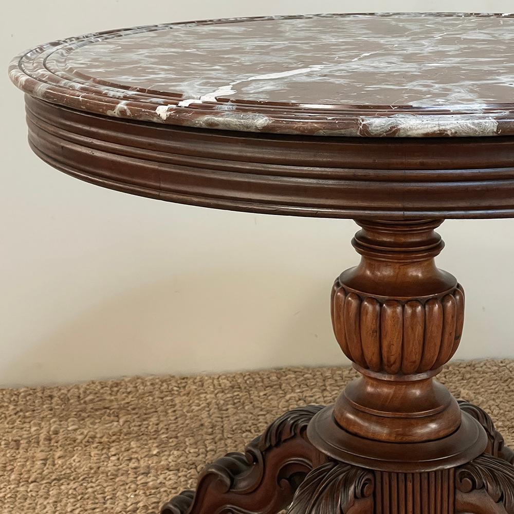 19th Century French Napoleon III Period Marble Top Center Table For Sale 4