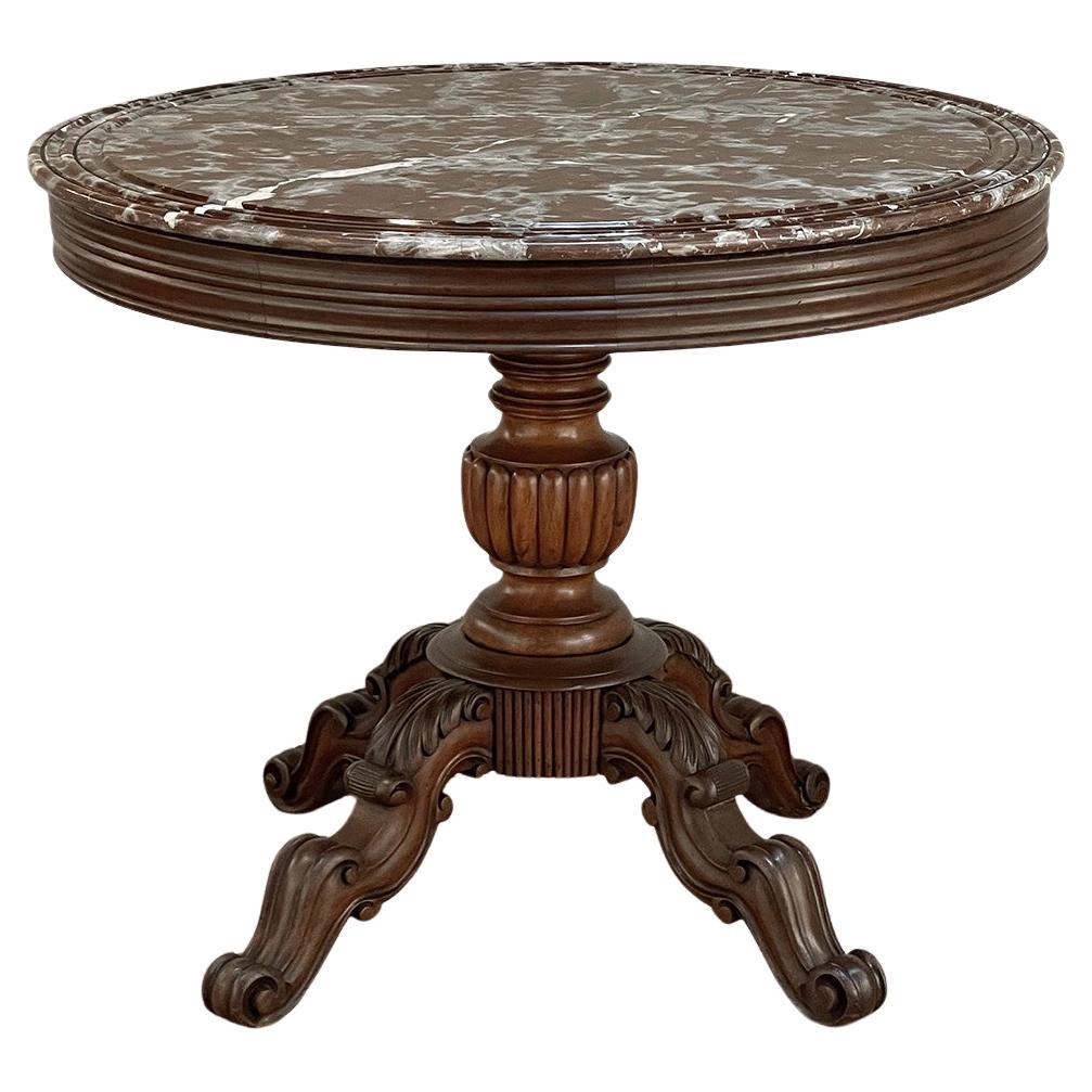 19th Century French Napoleon III Period Marble Top Center Table For Sale