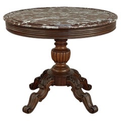 19th Century French Napoleon III Period Marble Top Center Table