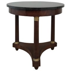 19th Century French Napoleon III Period Marble-Top End Table, Gueridon