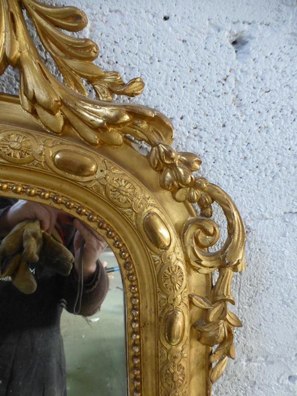 19th Century French Napoleon III Period Mirror In Good Condition In LEGNY, FR