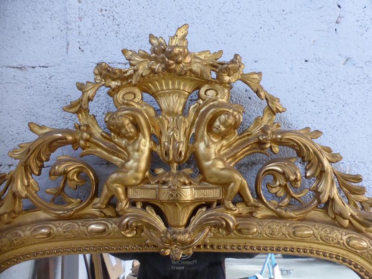 Wood 19th Century French Napoleon III Period Mirror