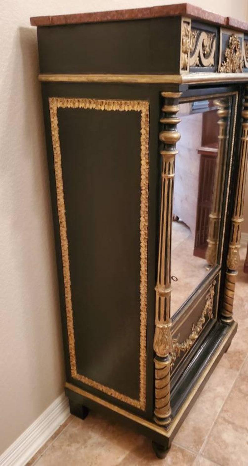 Ébénisé Armoire à miroirs française d'époque Napoléon III du 19ème siècle en vente