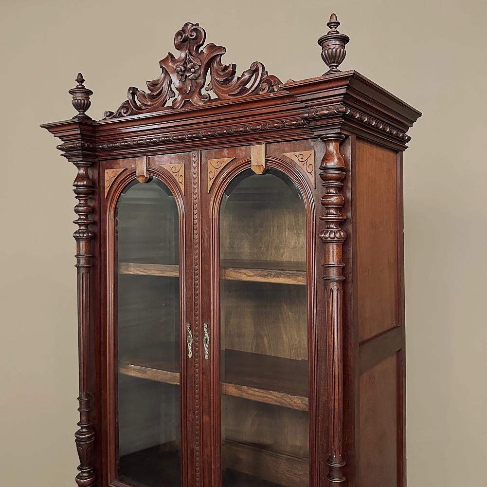 19th Century French Napoleon III Period Neoclassical Mahogany Bookcase For Sale 10