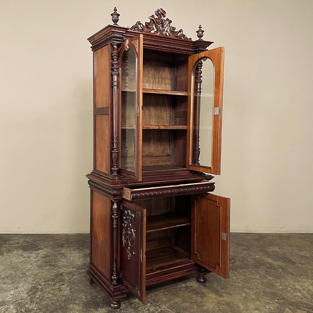 Neoklassizistisches Mahagoni-Bücherregal aus dem 19. Jahrhundert, Französisch Napoleon III.-Periode (Messing) im Angebot