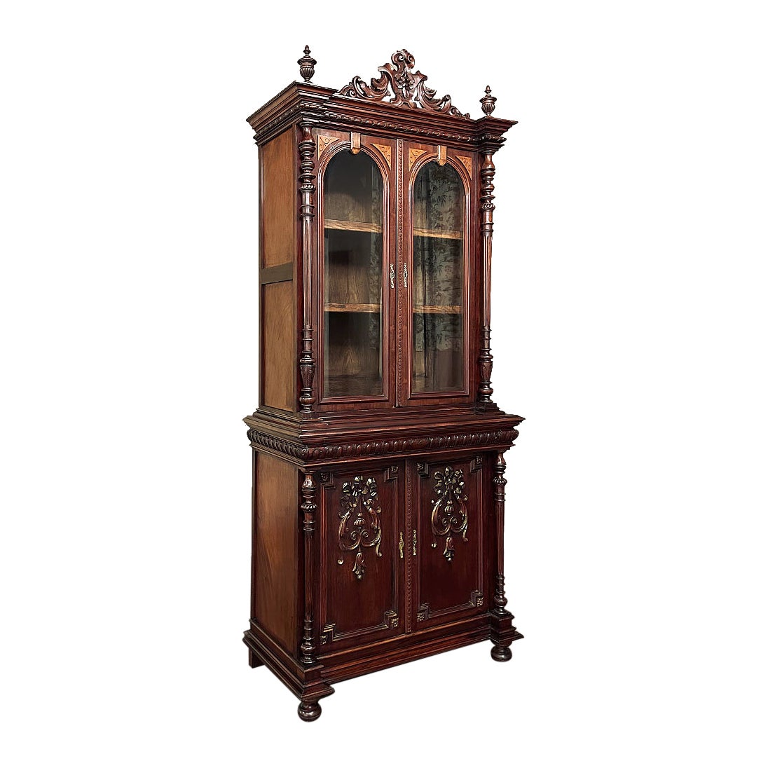 19th Century French Napoleon III Period Neoclassical Mahogany Bookcase