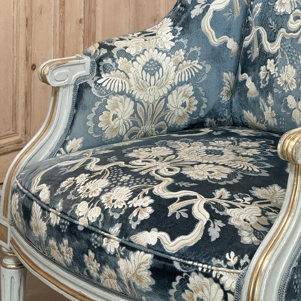 19th Century French Napoleon III Period Painted Wingback Armchair ~ Bergere For Sale 8