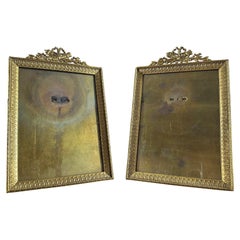 Antique 19th century French Napoleon III Period Pair of Gilded Bronze Picture Frames