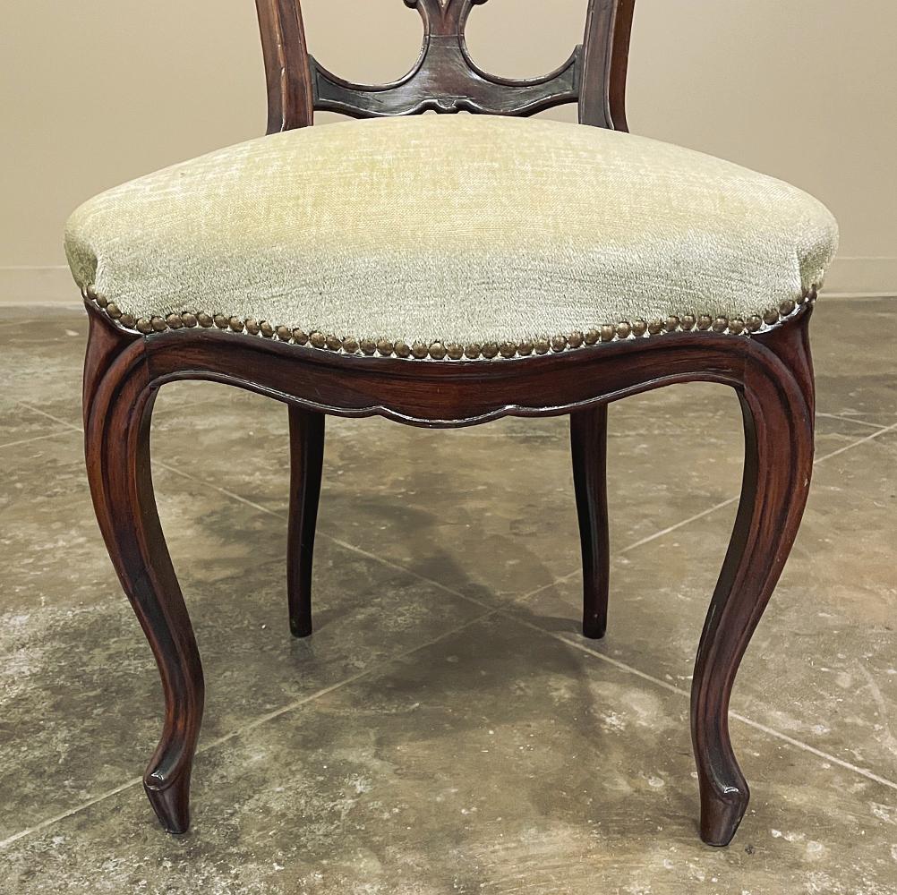 19th Century French Napoleon III Period Rosewood Salon Chair For Sale 4