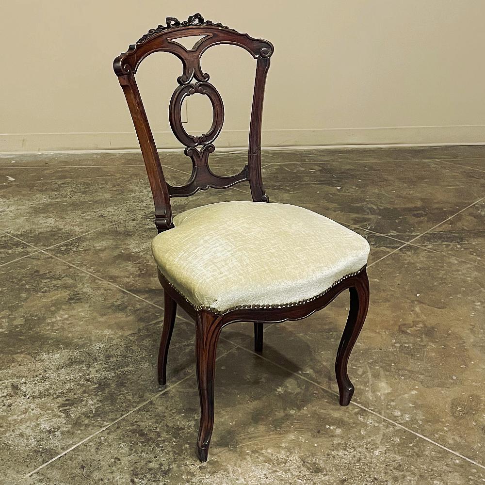19th Century French Napoleon III Period Rosewood Salon Chair For Sale 6