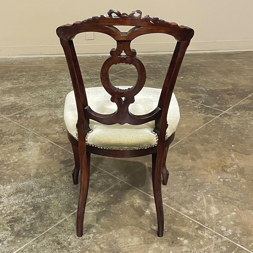 19th Century French Napoleon III Period Rosewood Salon Chair For Sale 8