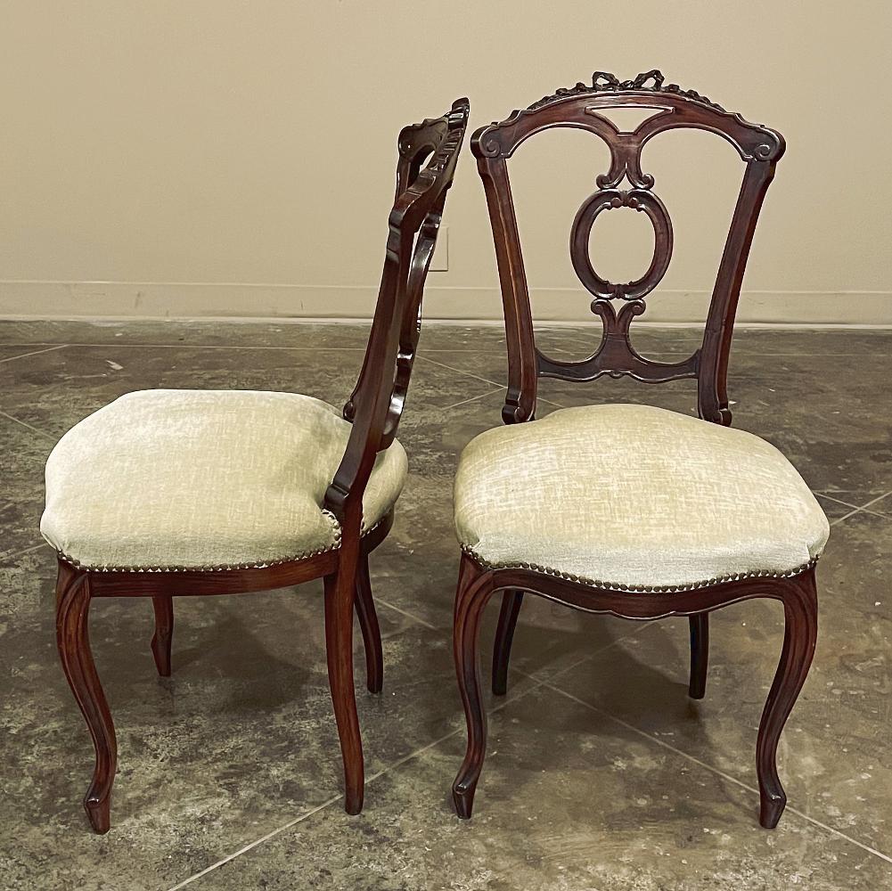 19th Century French Napoleon III Period Rosewood Salon Chair For Sale 9