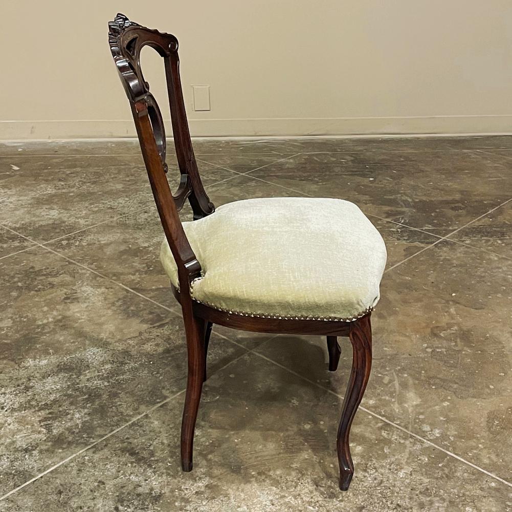19th Century French Napoleon III Period Rosewood Salon Chair In Good Condition For Sale In Dallas, TX