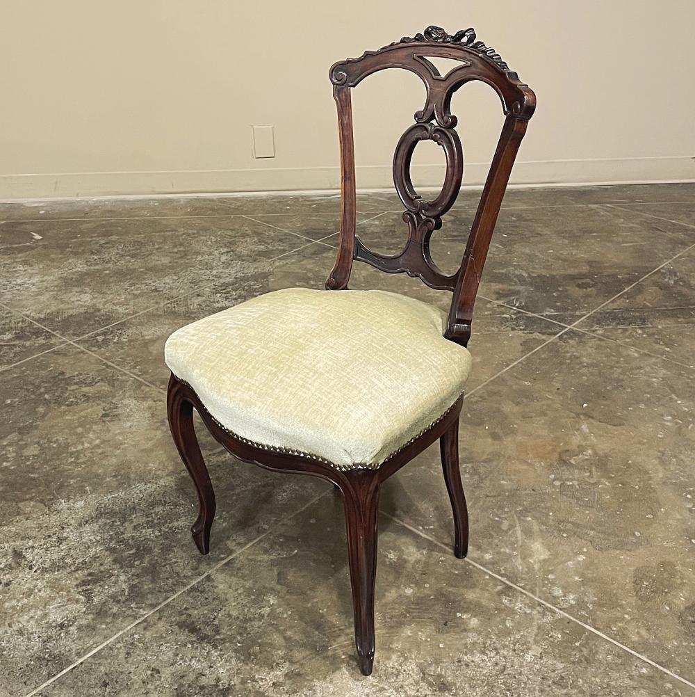 Late 19th Century 19th Century French Napoleon III Period Rosewood Salon Chair For Sale