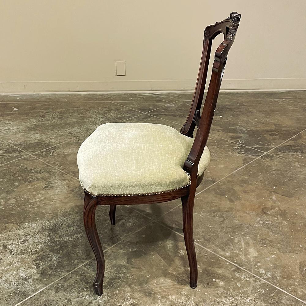 19th Century French Napoleon III Period Rosewood Salon Chair For Sale 1