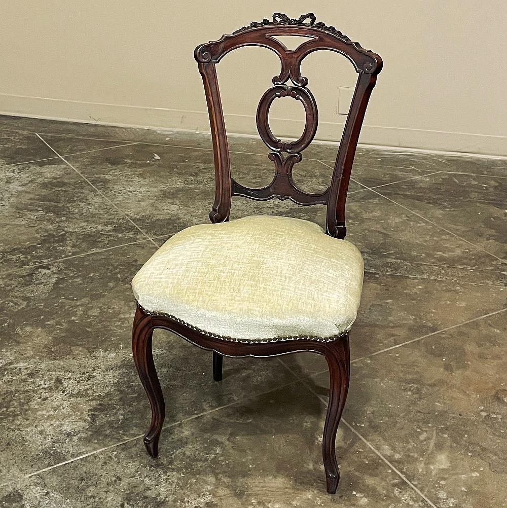 19th Century French Napoleon III Period Rosewood Salon Chair For Sale 2