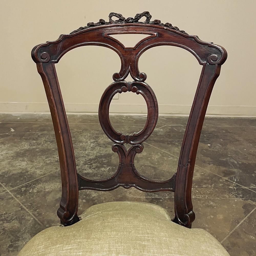19th Century French Napoleon III Period Rosewood Salon Chair For Sale 3