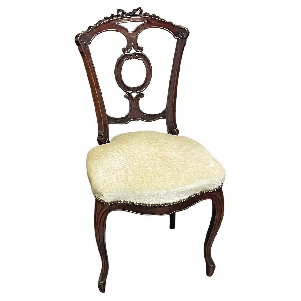 Chaise de salon française du 19ème siècle en bois de rose d'époque Napoléon III