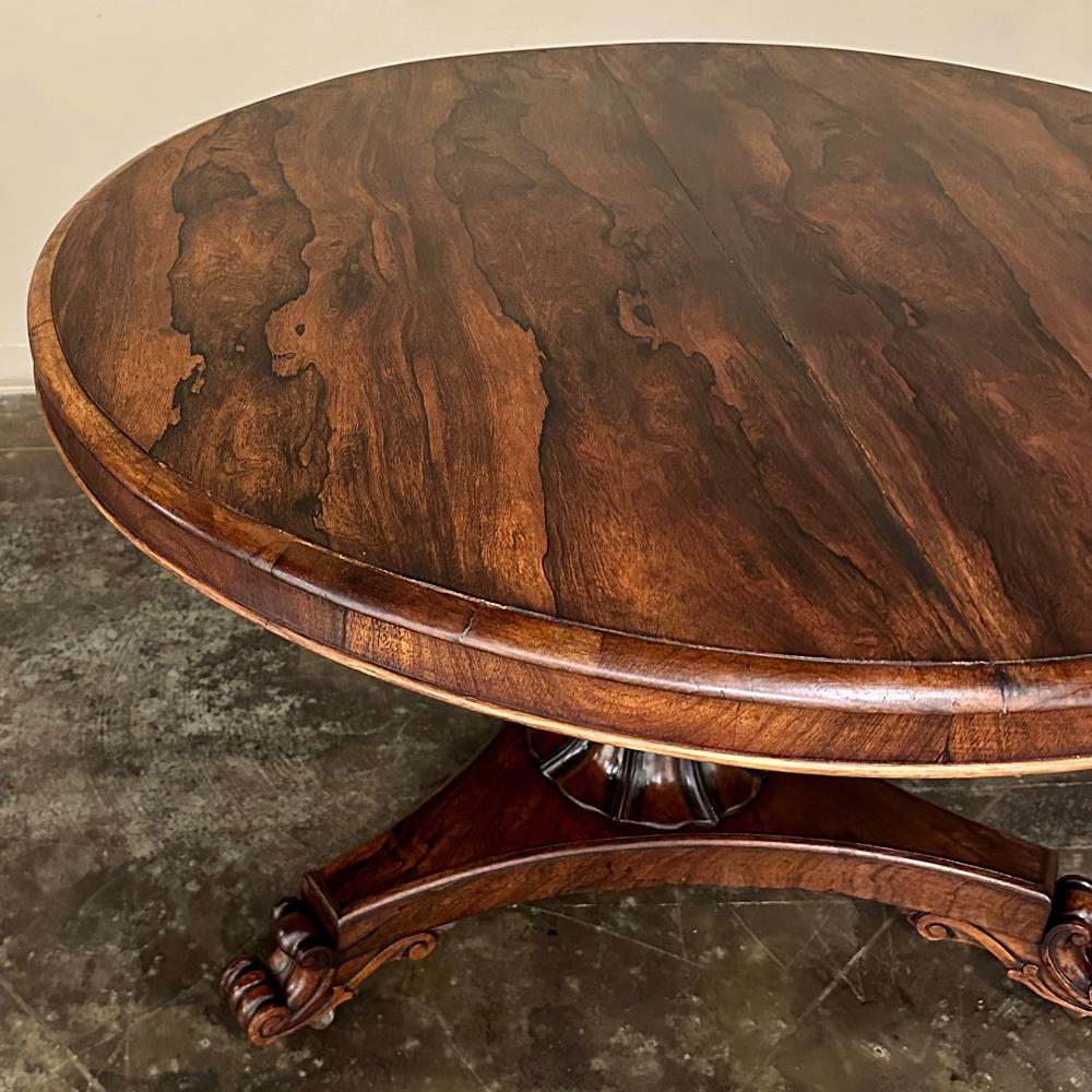 19th Century French Napoleon III Period Round Rosewood Center Table For Sale 5