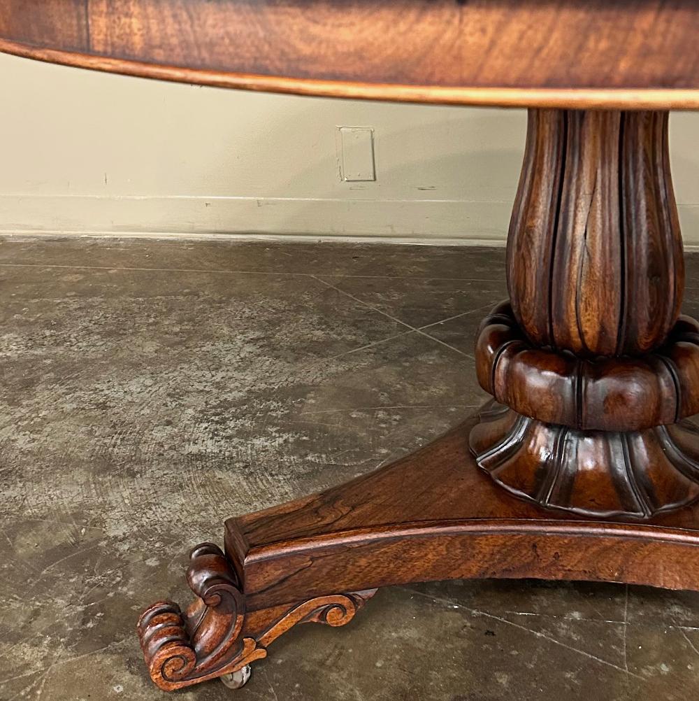 19th Century French Napoleon III Period Round Rosewood Center Table For Sale 7