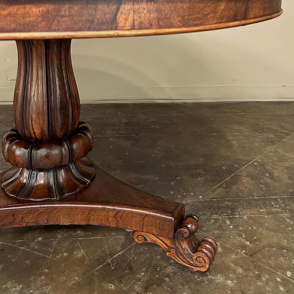 19th Century French Napoleon III Period Round Rosewood Center Table For Sale 8