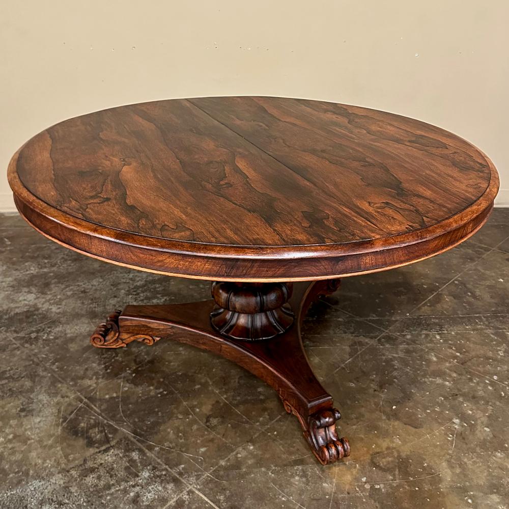 19th Century French Napoleon III Period Round Rosewood Center Table For Sale 1