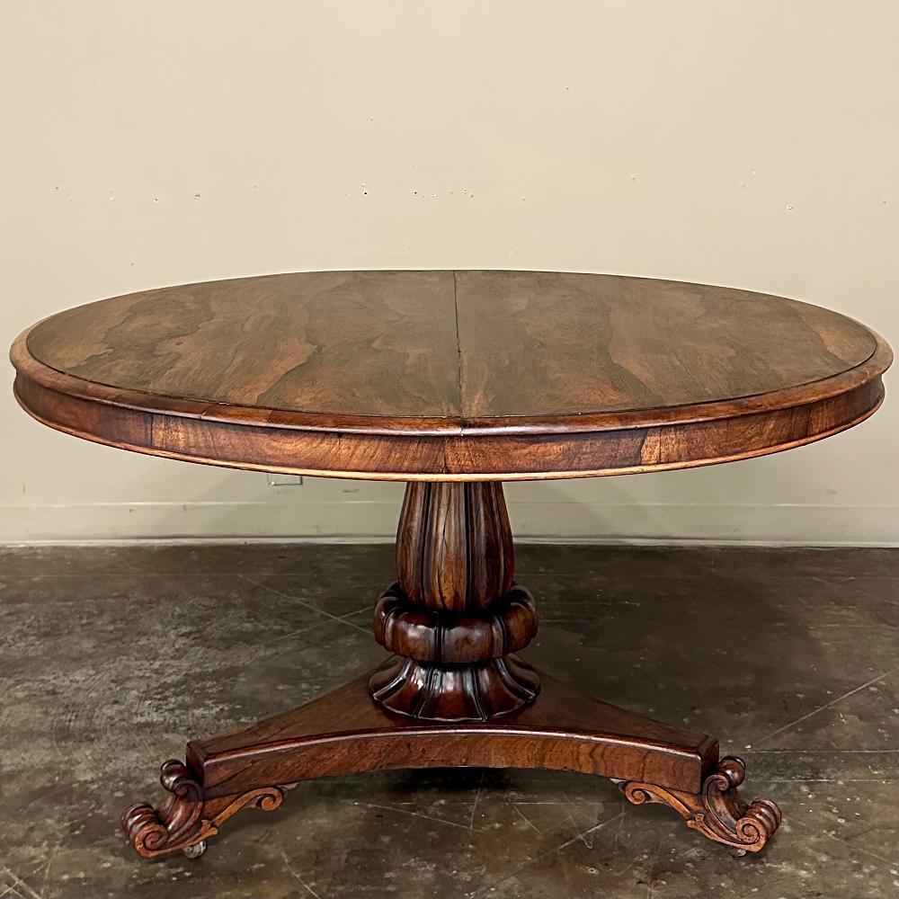 19th Century French Napoleon III Period Round Rosewood Center Table For Sale 2