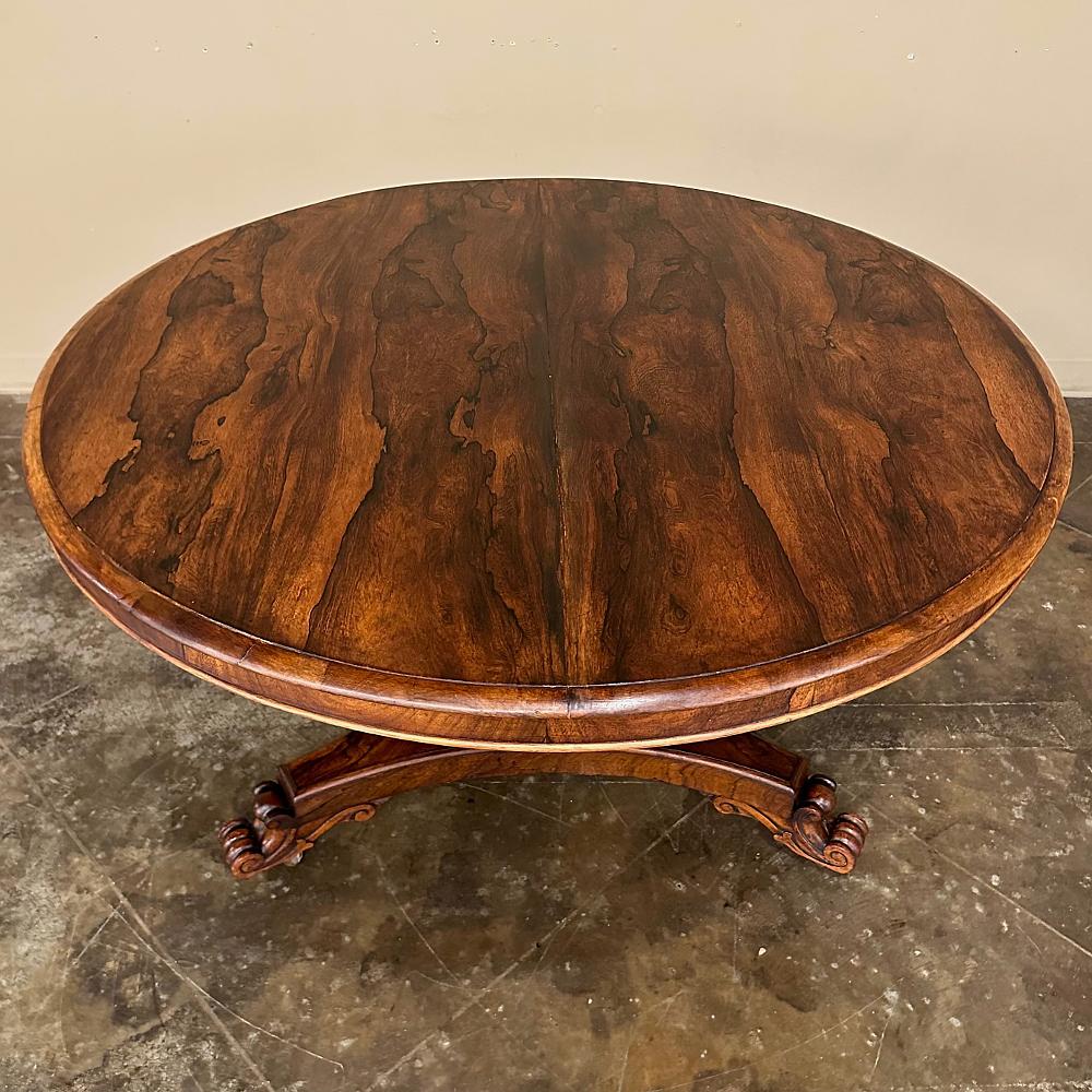 19th Century French Napoleon III Period Round Rosewood Center Table For Sale 3