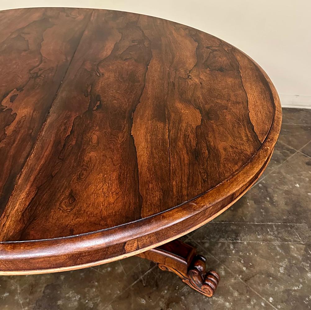 19th Century French Napoleon III Period Round Rosewood Center Table For Sale 4