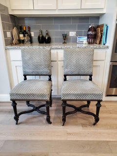 19th Century French Napoleon III Period Upholstered Dining Chairs, Set of 4