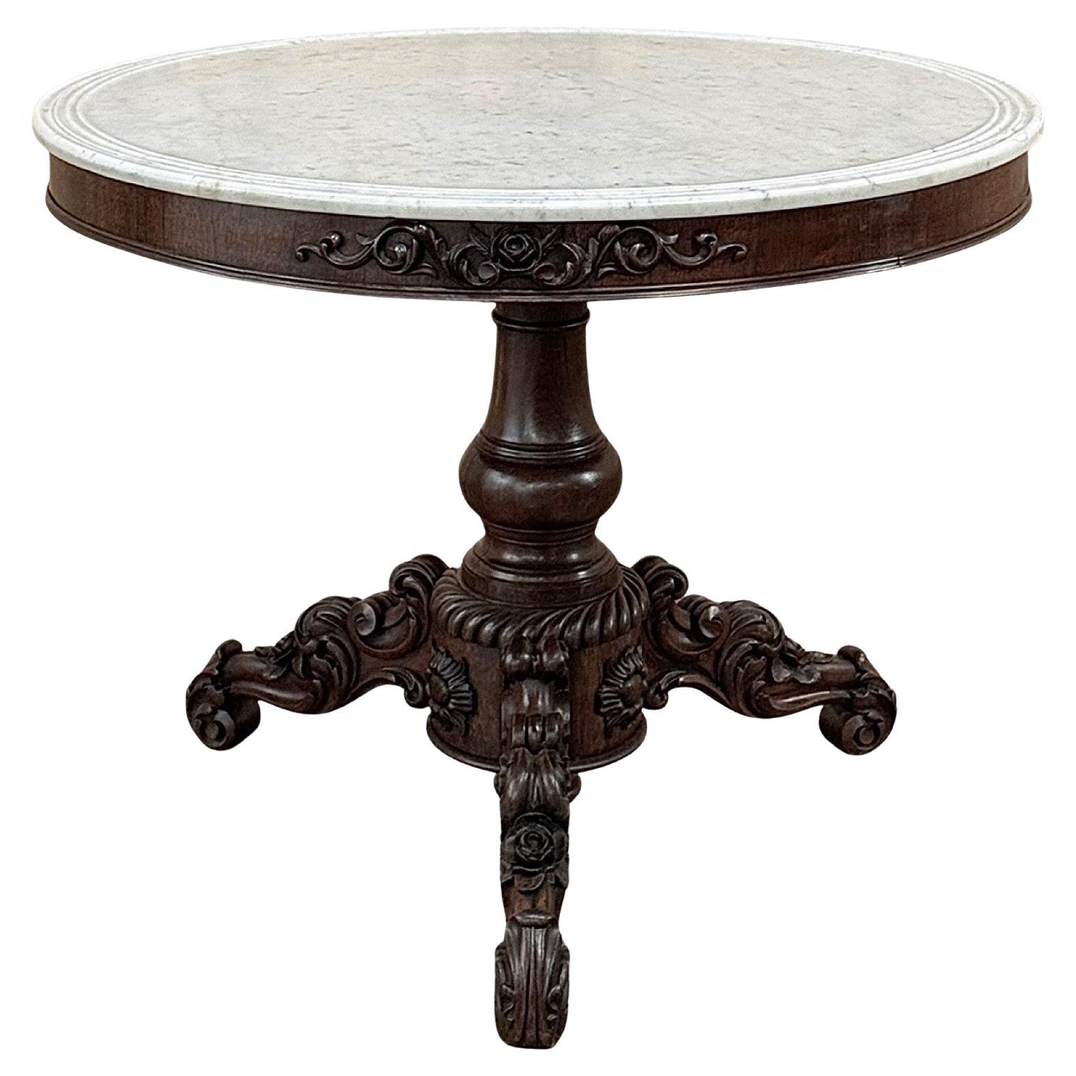 Pyroid Table 19th Century French Napoleon III Period Walnut Center Table with ...