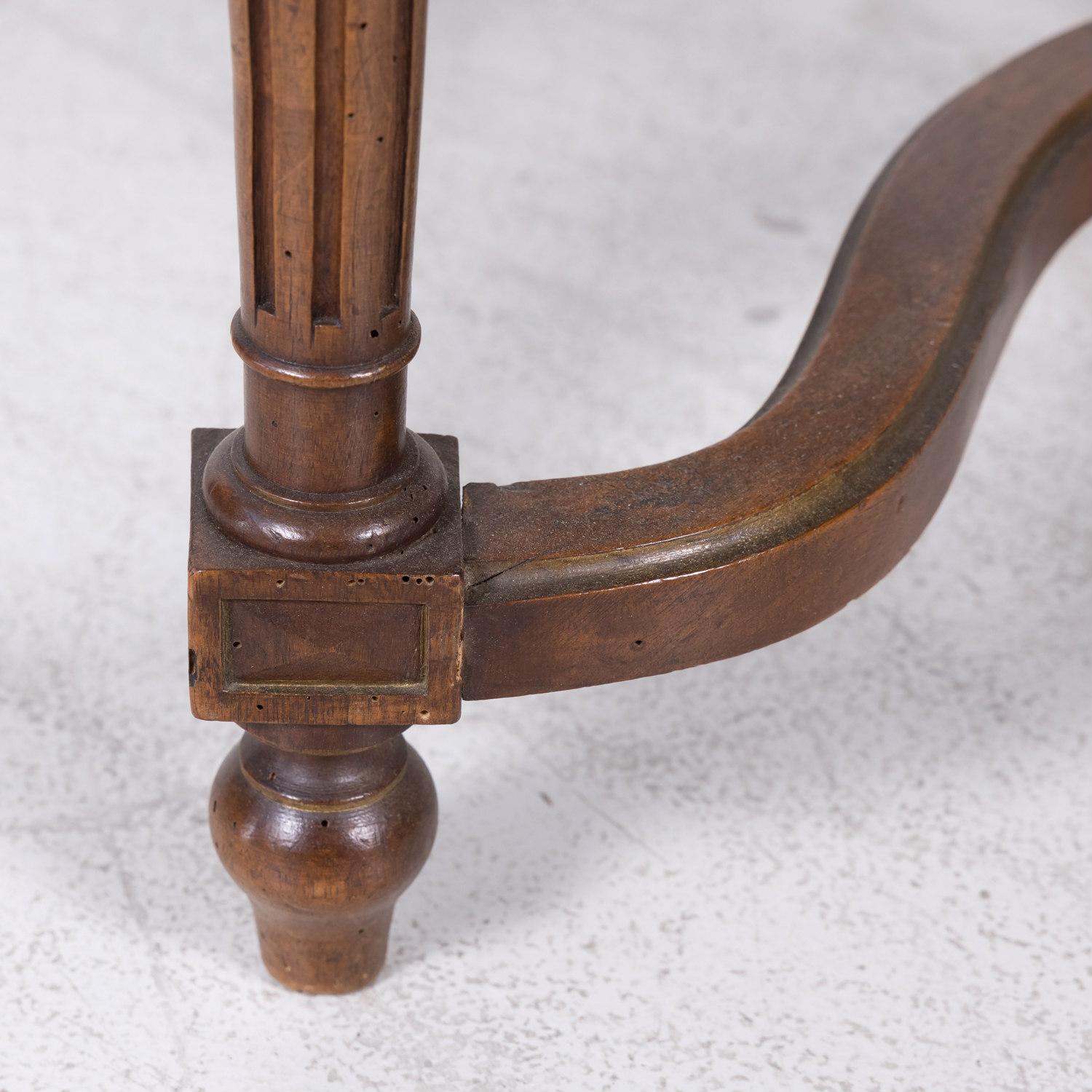 19th Century French Napoleon III Period Walnut Needlework Footstool For Sale 6