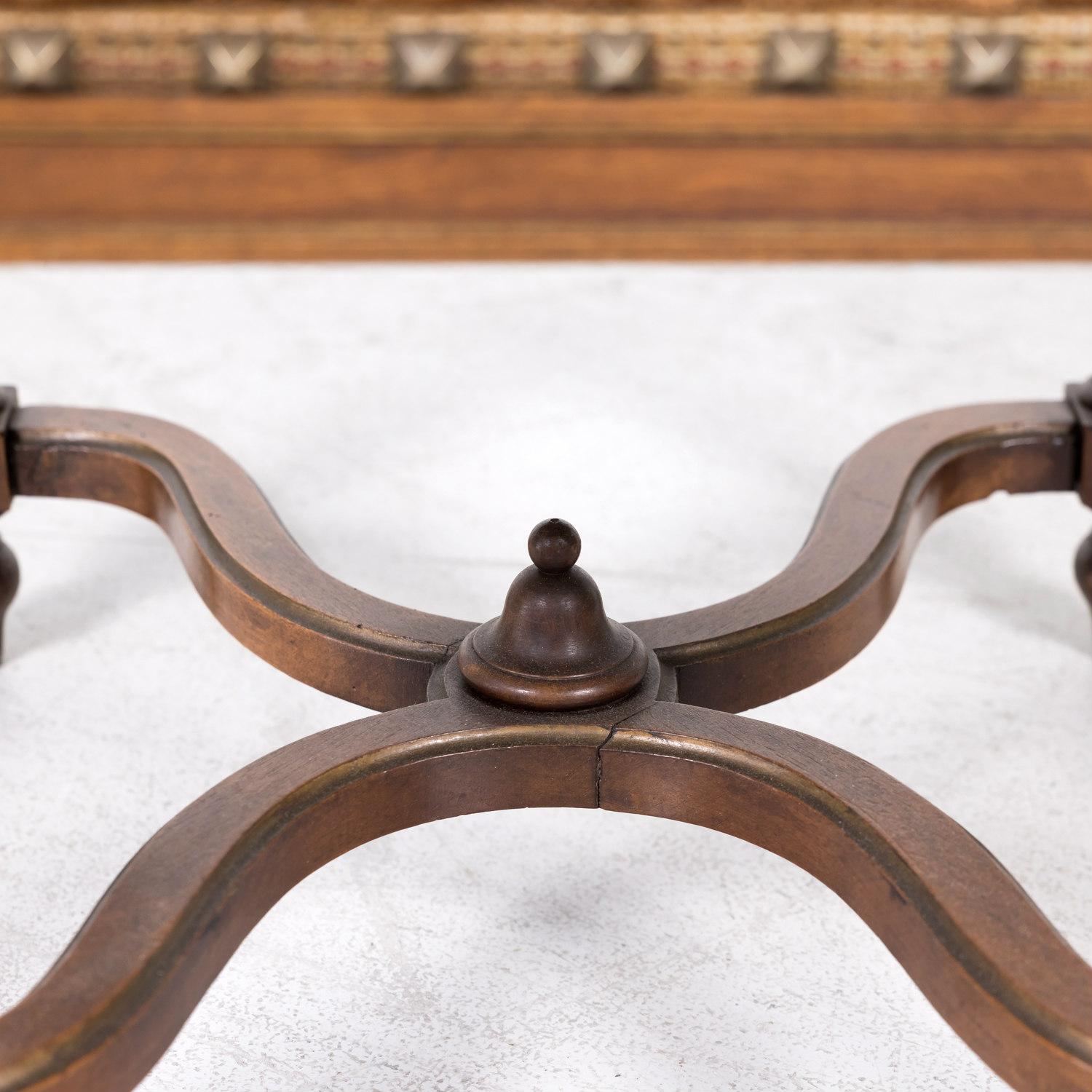 19th Century French Napoleon III Period Walnut Needlework Footstool For Sale 7