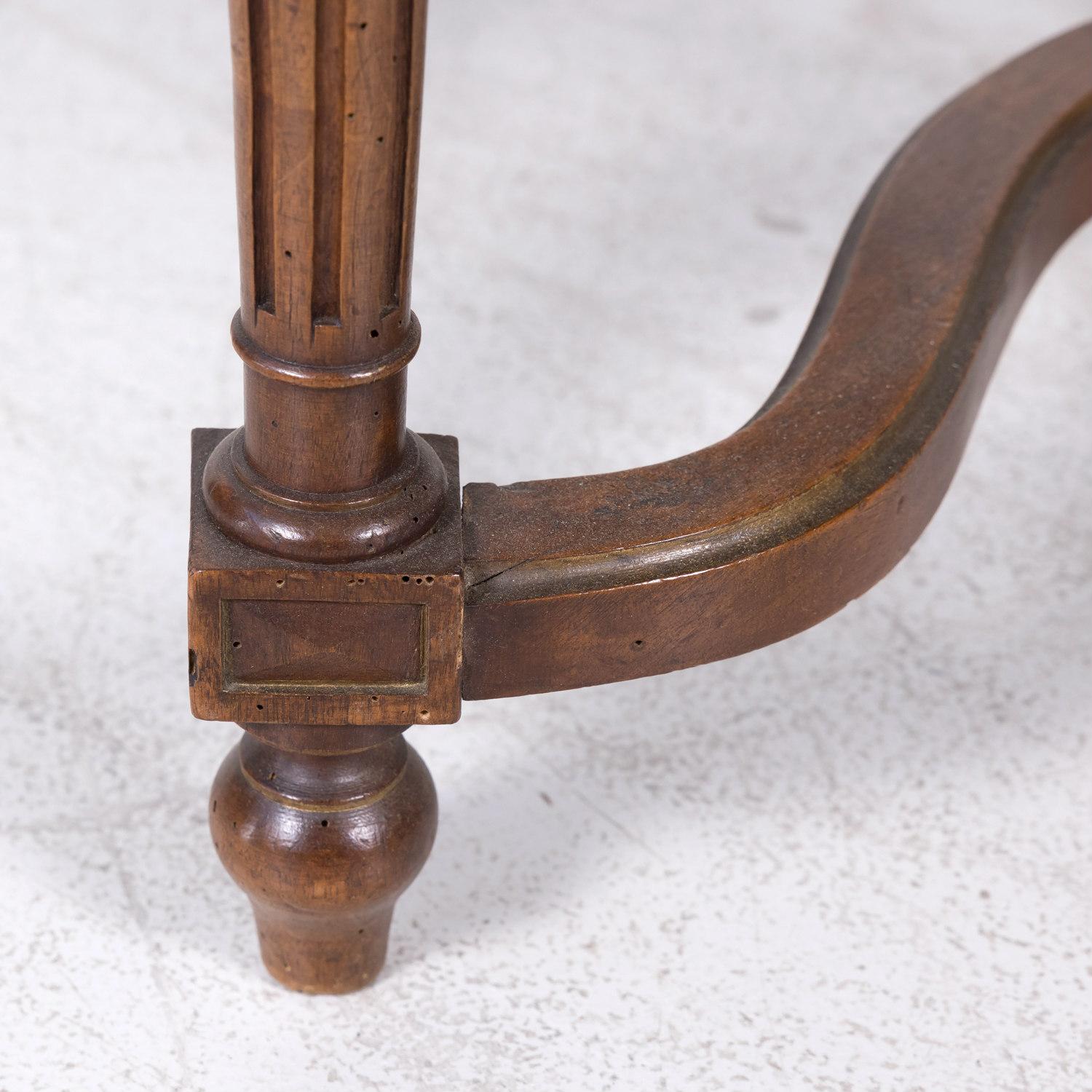 19th Century French Napoleon III Period Walnut Needlework Footstool For Sale 5