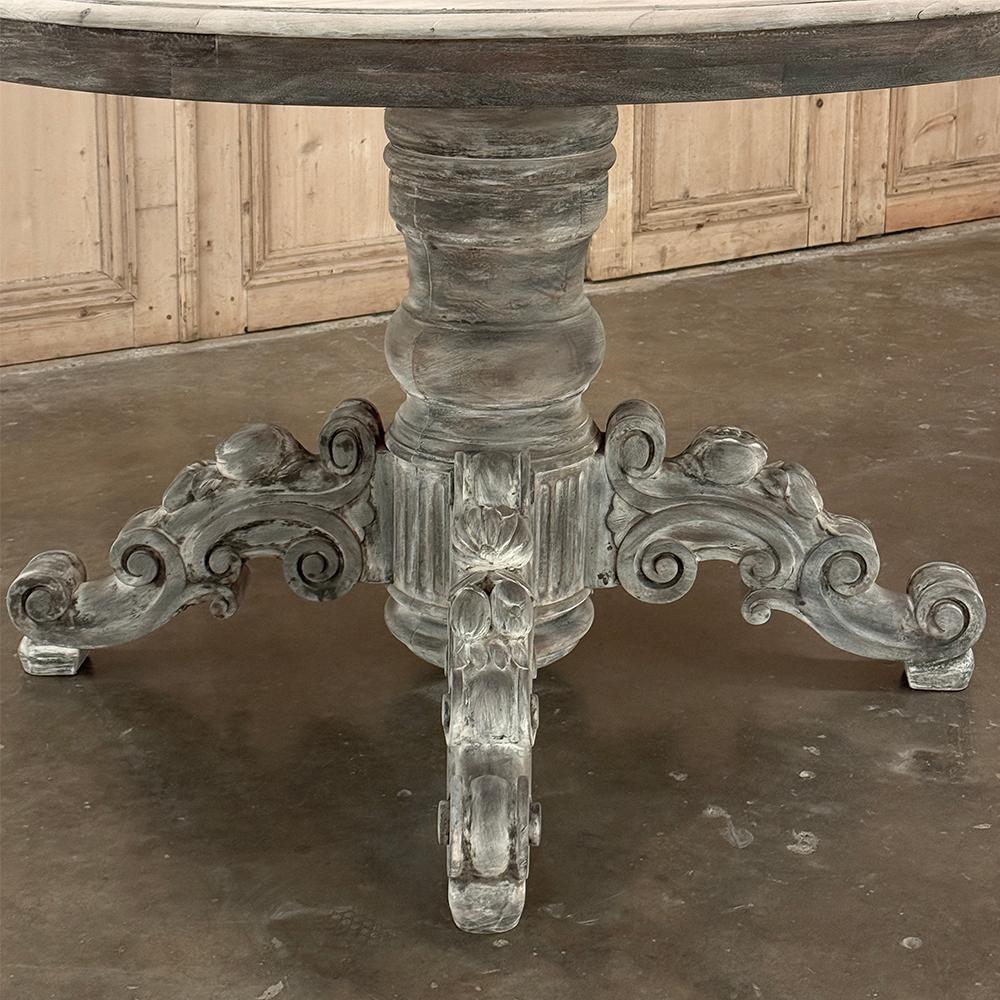 19th Century French Napoleon III Period Whitewashed Center Table ~ Game Table For Sale 6