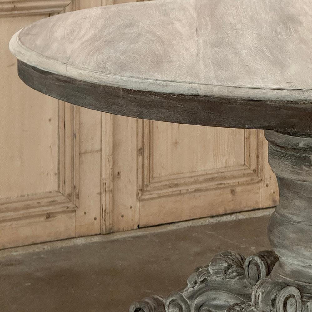 Table centrale d'époque Napoléon III du 19ème siècle, blanchie à la chaux ~ Table de jeu en vente 8