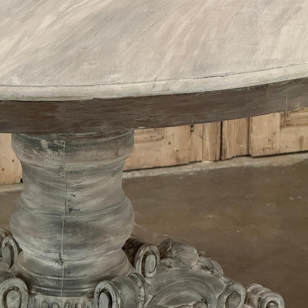 Table centrale d'époque Napoléon III du 19ème siècle, blanchie à la chaux ~ Table de jeu en vente 9