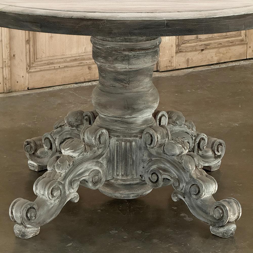 19th Century French Napoleon III Period Whitewashed Center Table ~ Game Table For Sale 3