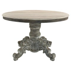 19th Century French Napoleon III Period Whitewashed Center Table ~ Game Table