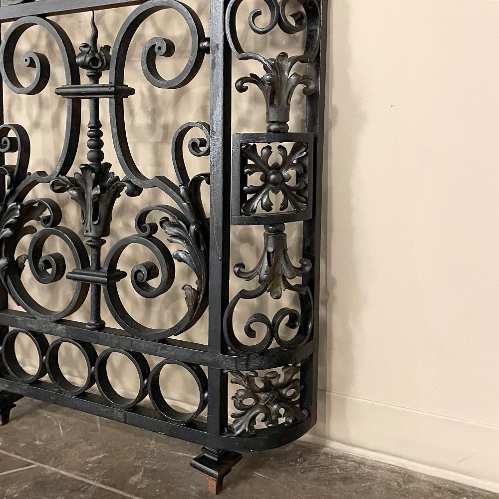 19th Century French Napoleon III Period Wrought Iron Balustrade, Window Guard For Sale 7
