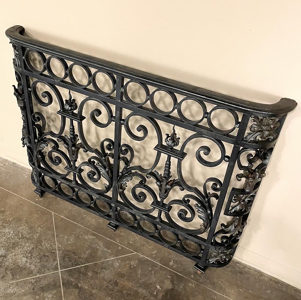 19th Century French Napoleon III Period Wrought Iron Balustrade, Window Guard For Sale 10