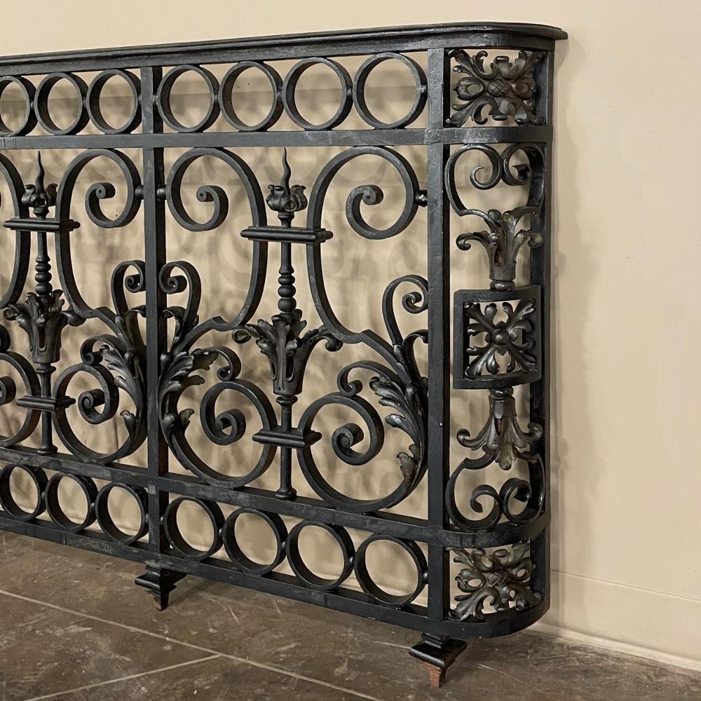 19th Century French Napoleon III Period Wrought Iron Balustrade, Window Guard For Sale 2